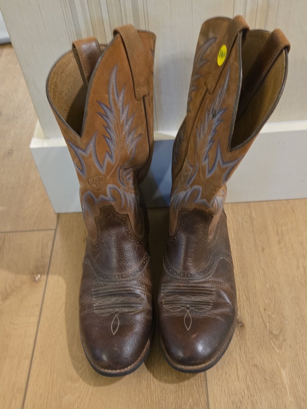 Ariat Mens Brown Two-Tone Leather Lace-Up Western Boots